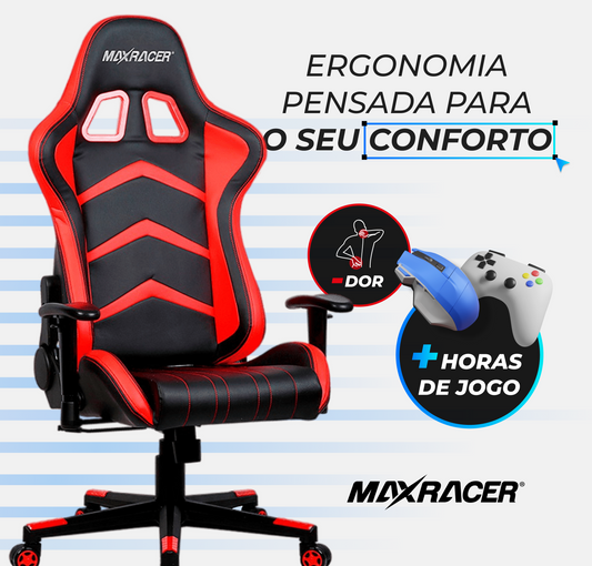 Cadeira Gamer MaxRacer Aggressive Vermelha