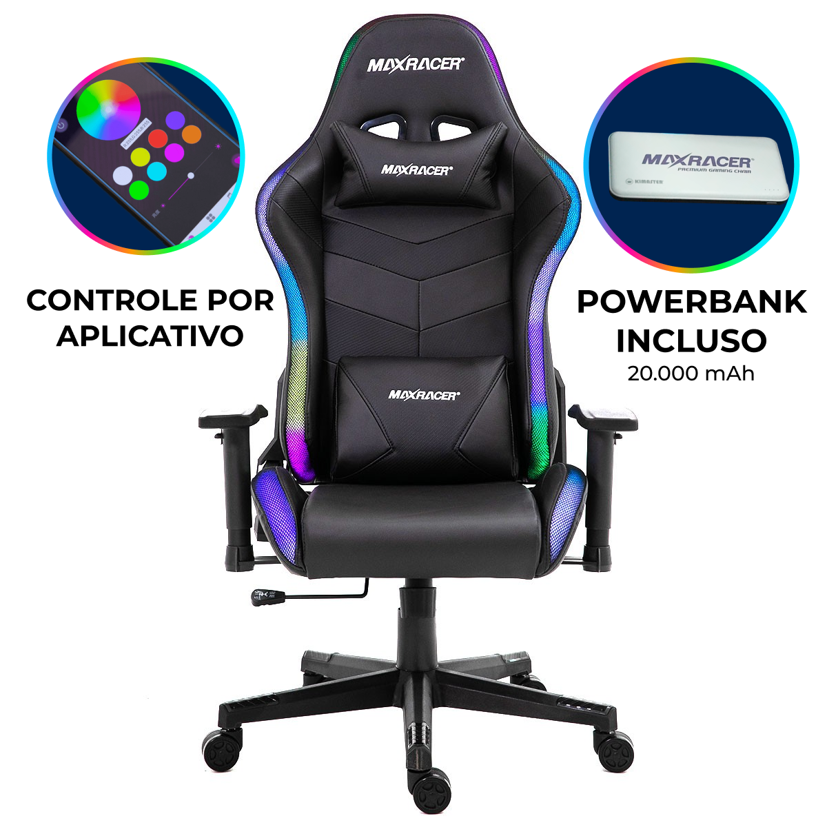 Cadeira Gamer MaxRacer Skilled Azul