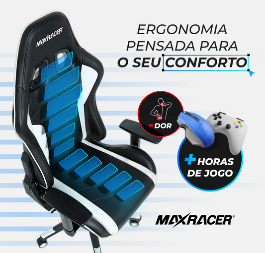 Cadeira Gamer MaxRacer Tactical Preta